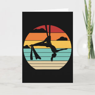 Tarjeta Yoga Aéreo Retro Aerialista Gimnasia Bailarina Aer
