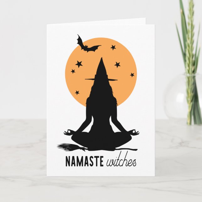 Tarjeta Yoga contemporáneo de Halloween (Anverso)