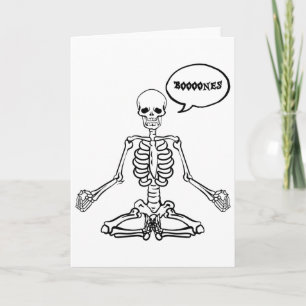 Tarjeta Yoga de Esqueleto Divertido Meditación Halloween H