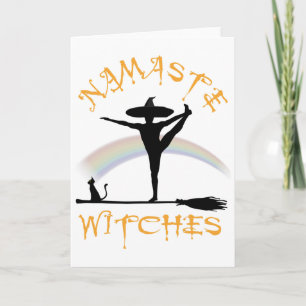 Tarjeta Yoga de Halloween Orgullo Lgbt - Namaste Brujas _1