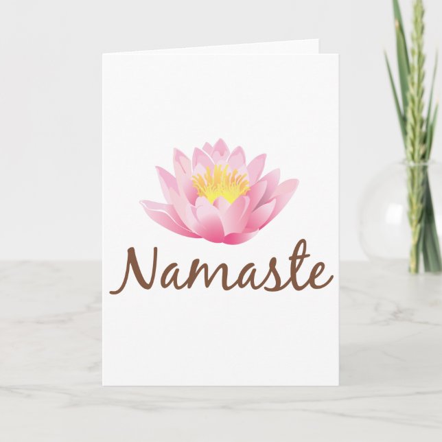 Tarjeta Yoga de la flor de Namaste Lotus (Anverso)