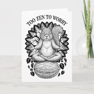 Tarjeta Yoga Divertido Ardilla Linda Meditación Demasiado 