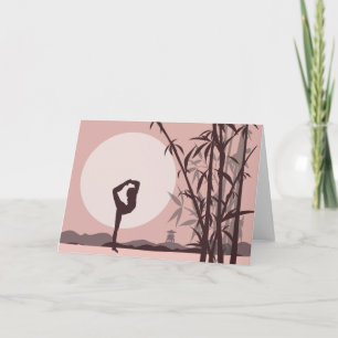 Tarjeta Yoga en Notecards rosado