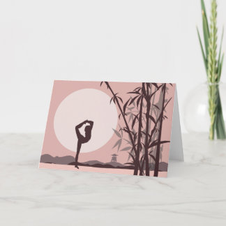 Tarjeta Yoga en Notecards rosado