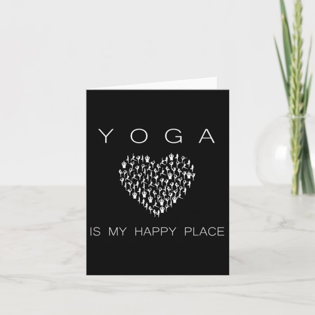 Tarjeta Yoga Is My Happy Place Insrational Motivational  (Anverso)