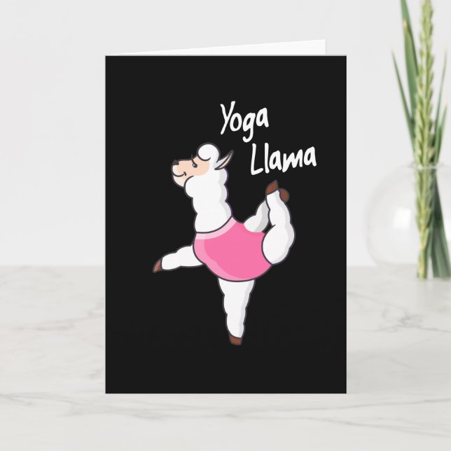 Tarjeta Yoga Llama Graciosa Meditación Yogi Gift (Anverso)