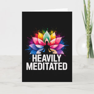 Tarjeta Yoga Meditó Profundamente Flor de Loto Acuarela Ze