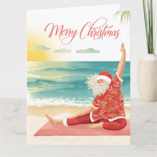 Tarjeta Yoga Navidad Santa Claus instructor
