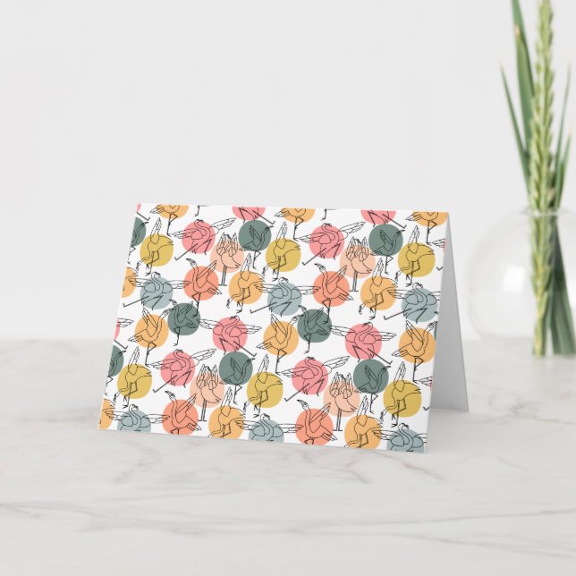 Tarjeta Yoga poses pattern | Yoga seamless pattern 37 (Anverso)