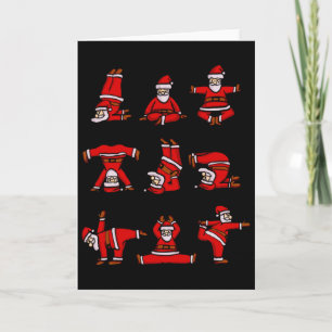 Tarjeta Yoga Santa Mujeres Hombres Niños Navidad Divertida