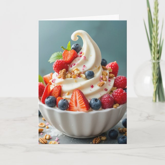 Tarjeta Yogur Congelado De Cumpleaños Con Berries (Anverso)