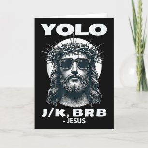 Tarjeta Yolo Jk Brb Jesús Cool Día de Pascua