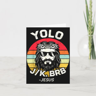 Tarjeta Yolo jk brb Jesús día de Pascua divertida resurrec