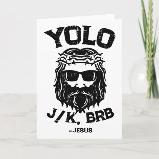 Tarjeta Yolo Jk Brb Jesús Divertido Día de Pascua Resurrec