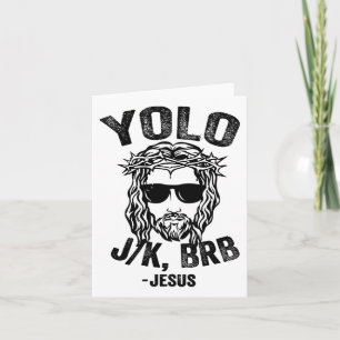 Tarjeta Yolo Jk Brb Jesus Gracioso Día de Pascua Resurrecc