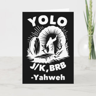 Tarjeta Yolo Jk Brb Jesús Yahweh Resurrección Cristiano Ea