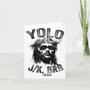 Tarjeta Yolo Jk Brb Resurrección de Jesús Cristianos Diver