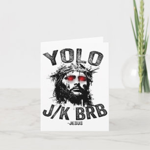 Tarjeta Yolo Jk Brb Resurrección de Jesús Cristianos Diver