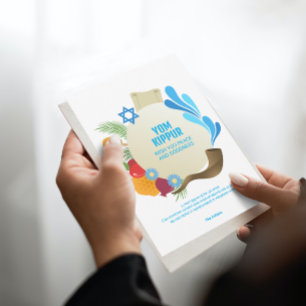 Tarjeta Yom Kippur Gráfica de Círculo Decorativo