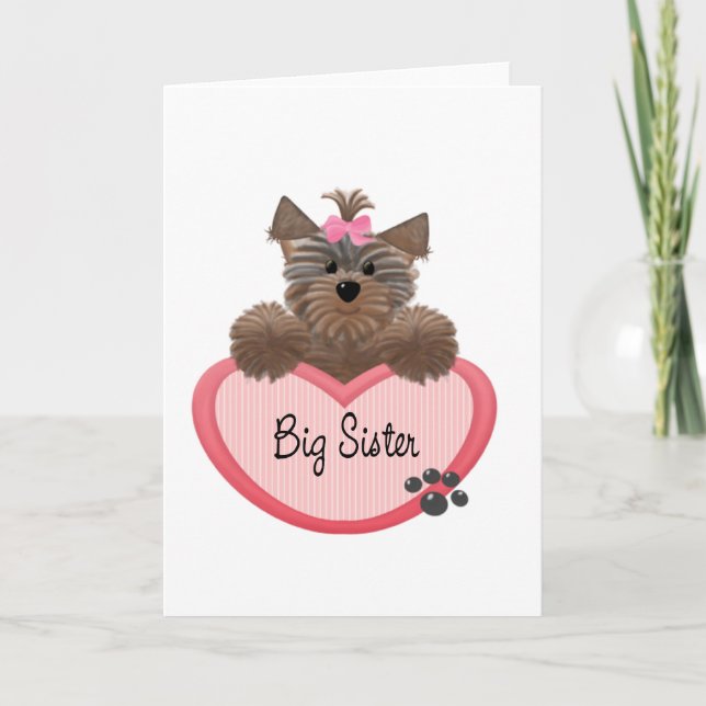 Tarjeta Yorkie Big Sister (Anverso)