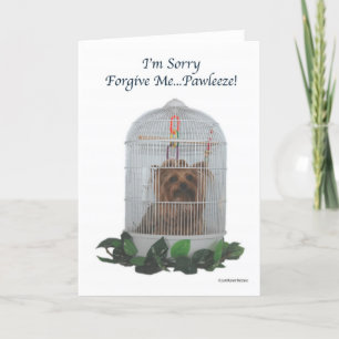Tarjeta Yorkie Birdcage lo siento