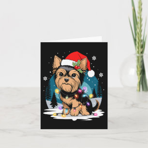 Tarjeta Yorkie Dogs Tree Navidades Sweater Xmas Mascota An