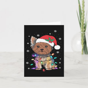 Tarjeta Yorkie Dogs Tree Navidades Sweater Xmas Mascota An
