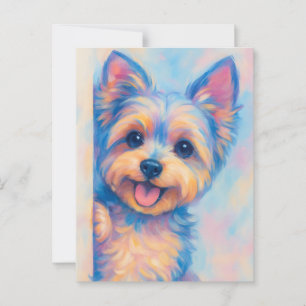 Tarjeta Yorkie - en blanco