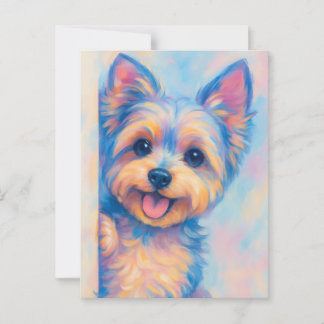 Tarjeta Yorkie - en blanco