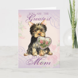 Tarjeta Yorkie Heart Mom