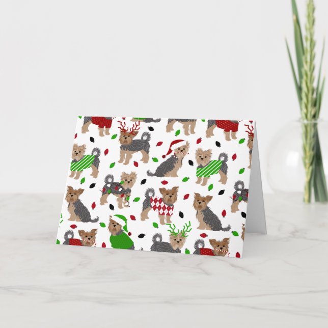 Tarjeta Yorkie Navidades Yorkshire Terrier (Anverso)