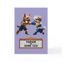 Tarjeta Yorkie vs. Shih Tzu