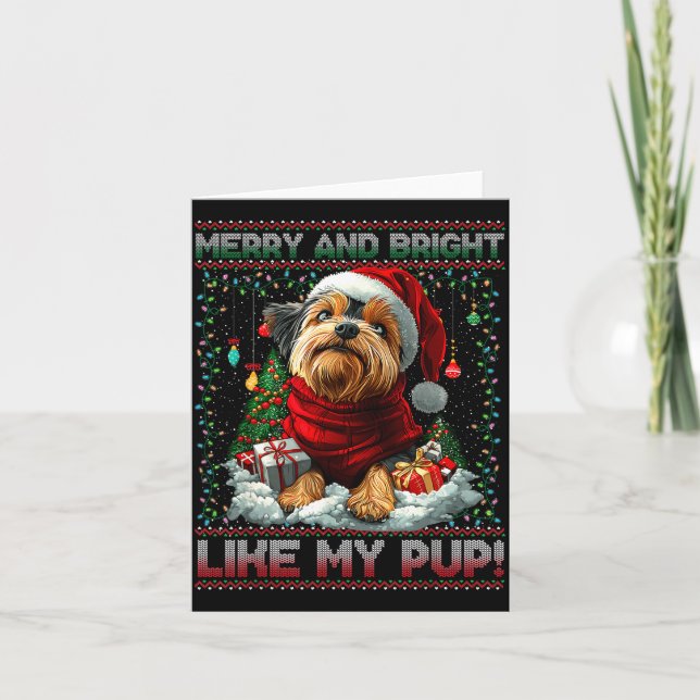 Tarjeta Yorkshire Terrier Christmas Tree Decorations Dog L (Anverso)