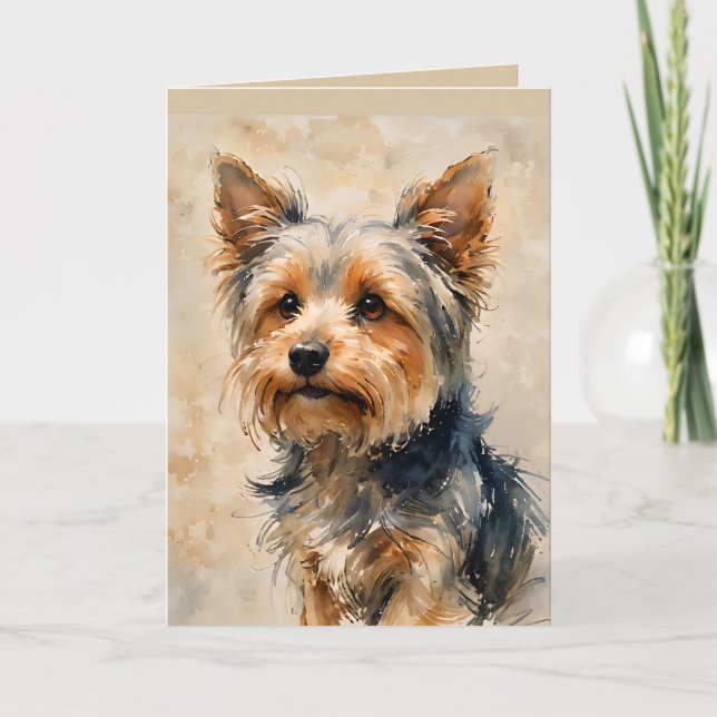 Tarjeta Yorkshire Terrier Dog Art  (Anverso)