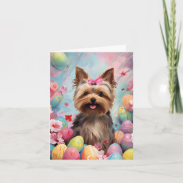 Tarjeta Yorkshire Terrier Feliz Pascua