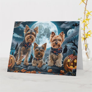 Tarjeta Yorkshire Terrier Halloween Spooky