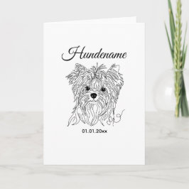 Tarjeta Yorkshire Terrier one line art custom dog photo