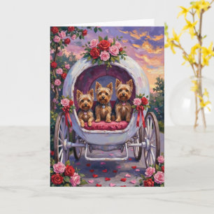 Tarjeta Yorkshire Terrier Perro Día de San Valentín