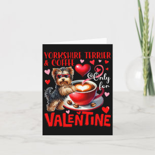 Tarjeta Yorkshire Terrier y café solo para Jo de San Valen