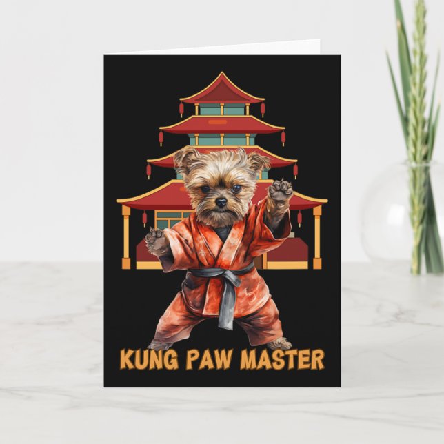 Tarjeta Yorkshire Terrier Yorkie Karate Martial Arts Funny (Anverso)
