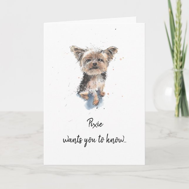 Tarjeta Yorkshire Terrier, Yorkie personalizado Día de la  (Anverso)