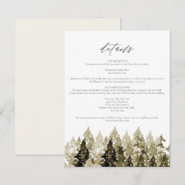 Tarjeta YOSEMITE Rustic Watercolor Pine Tree Detal