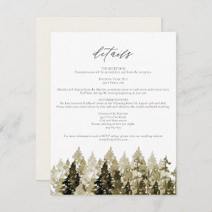 Tarjeta YOSEMITE Rustic Watercolor Pine Tree Detal