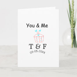 Tarjeta You and me love cup cake red valentine's day name 