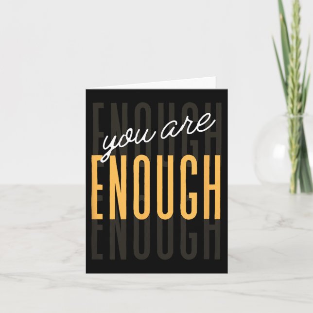 Tarjeta You Are Enough Sitive Gift Tee Uni-adults Black Sm (Anverso)