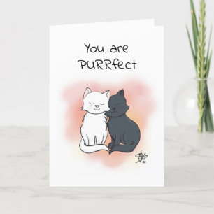 Tarjeta You are Purrfect Cartoon Cats Valentine Card