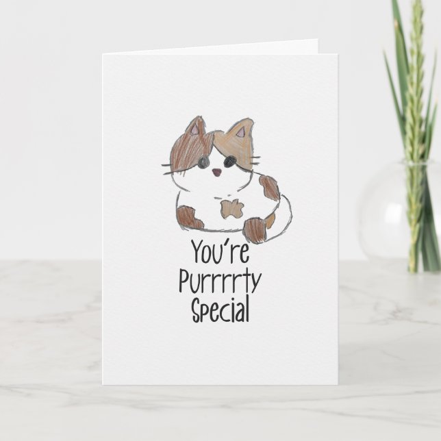 Tarjeta You are Purrrrty Special Cute Kitty Greeting Card (Anverso)