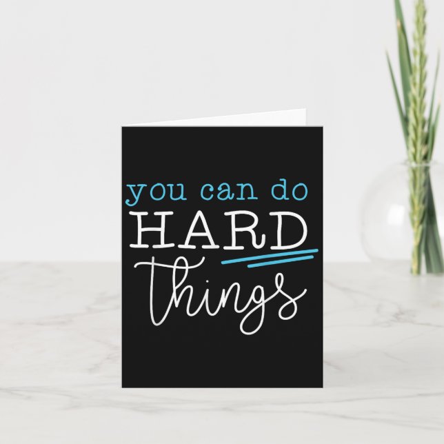 Tarjeta You Can Do Hard Things Insrational Quote Motivatio (Anverso)
