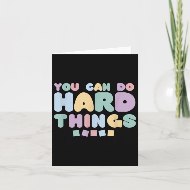 Tarjeta You Can Do Hard Things Insrational Quotes Motivati (Anverso)