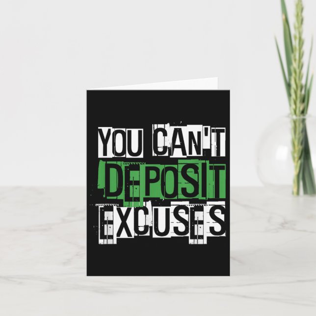 Tarjeta You Can't Desit Excuses Motivational For Entrepren (Anverso)